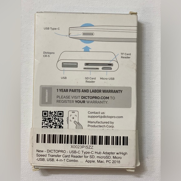 2 Dictopro CR-5 - USB 3.1 Type C, CARD READER, SD+TF Card Reader New Sealed. - Picture 4 of 6